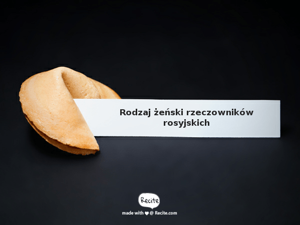 Rodzaj żeński rzeczowników rosyjskich