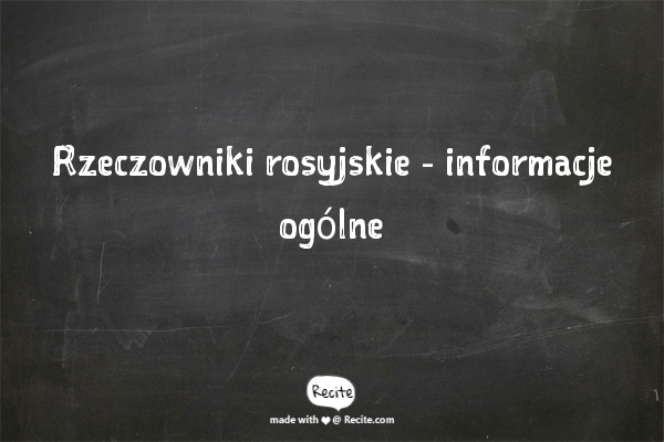 Rzeczowniki rosyjskie