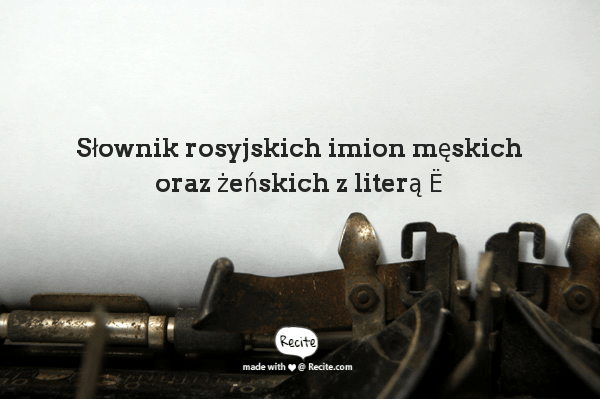 Słownik rosyjskich imion męskich oraz żeńskich